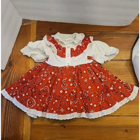 Paulyne Of Arizona Vintage Girls Cowgirl Dress Pearl Snap Buttons And Bottoms - Picture 4 of 12